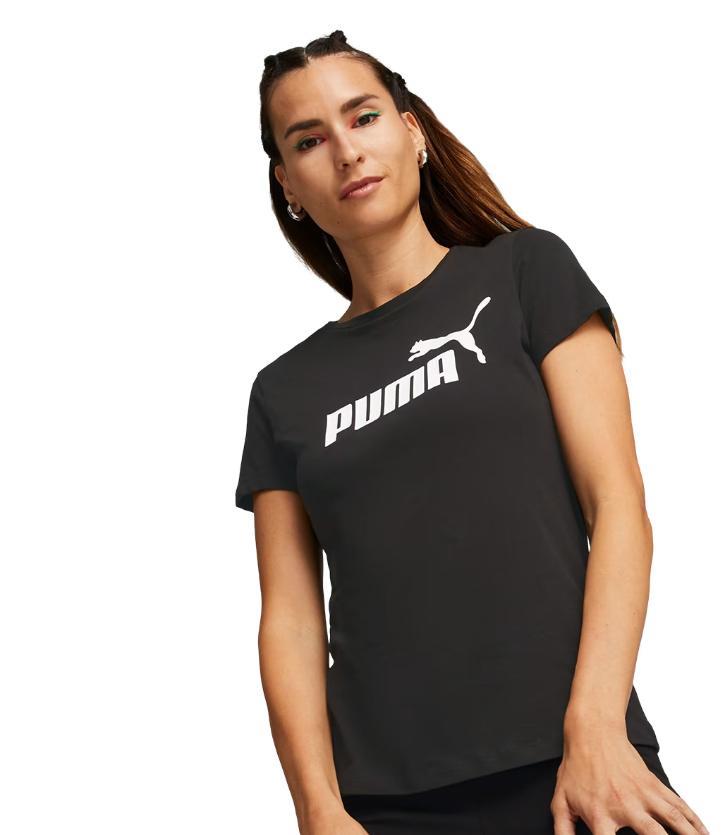 Puma Essentials Logo Kadın Kısa Kollu T-Shirt Siyah