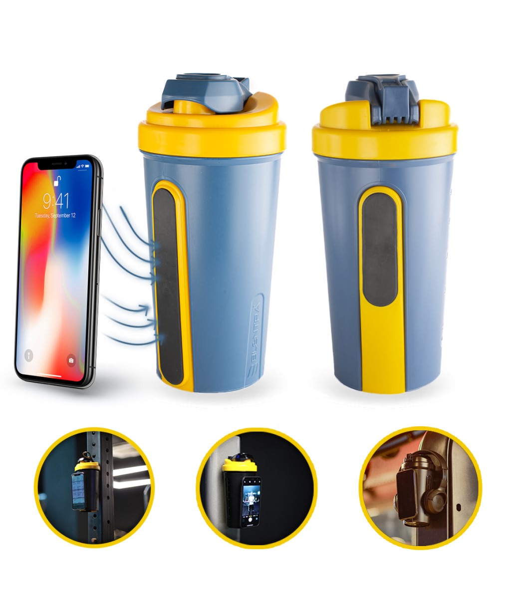 Blentra Mıknatıslı ve Telefon Tutuculu Shaker 750 ml Mavi Sarı