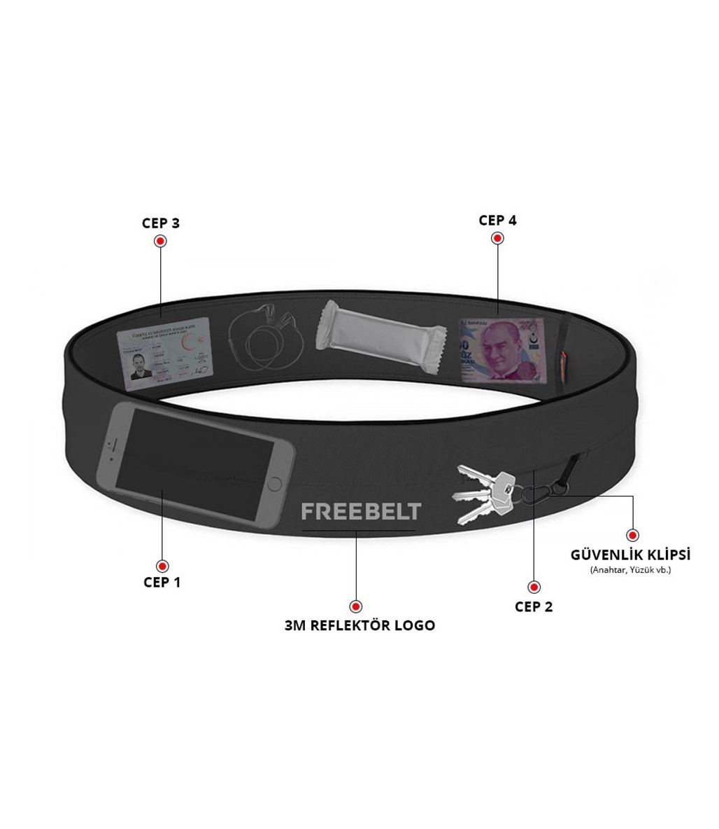 Freebelt Koşu ve Fitness Bel Kemeri Gri