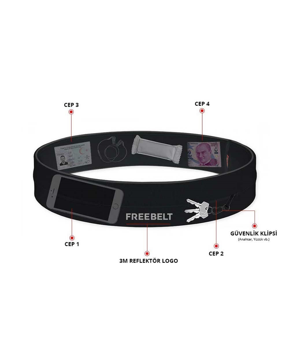 Freebelt Koşu ve Fitness Bel Kemeri Siyah