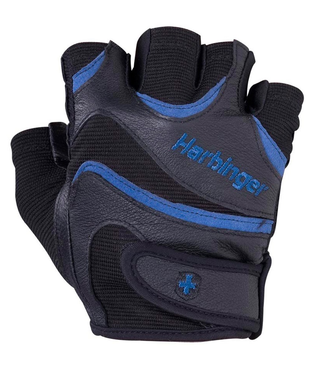 Harbinger Mens Flexfit W&D Fitness Eldiven Siyah ve Mavi
