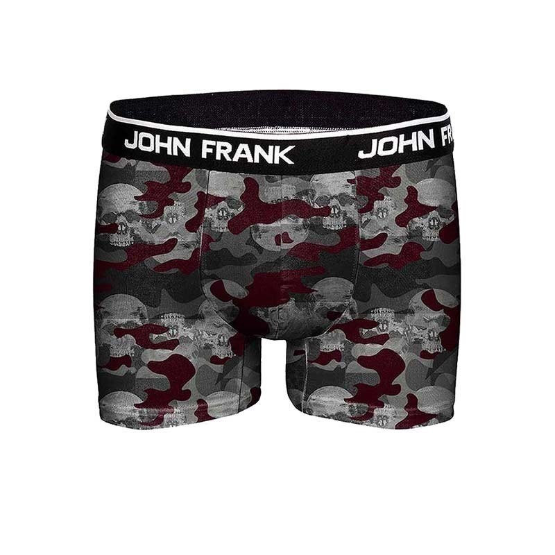 John Frank Dijital Baskılı Boxer Bordo - Camo Skull 