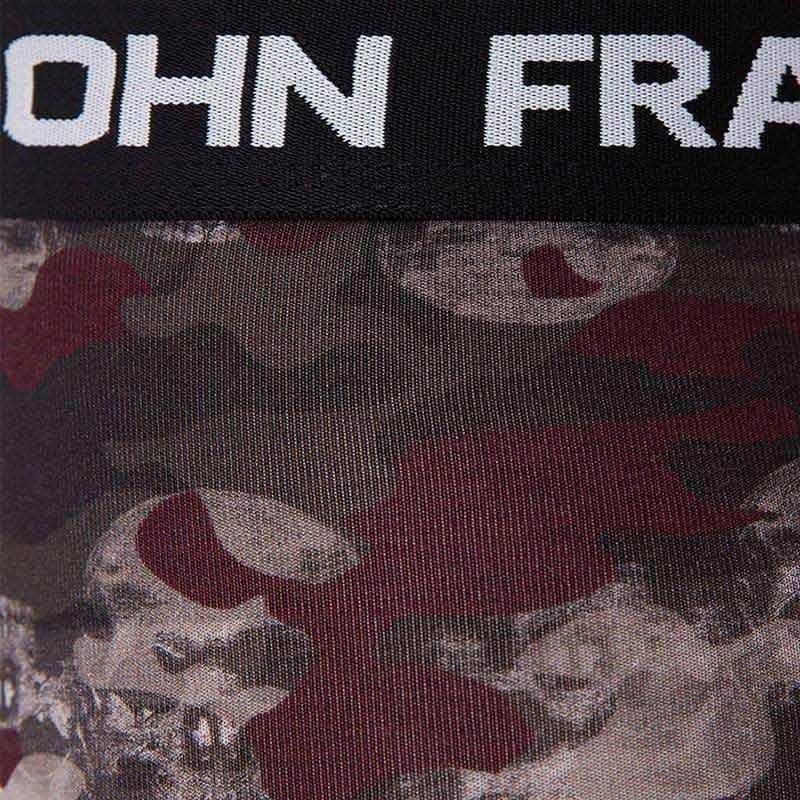John Frank Dijital Baskılı Boxer Bordo - Camo Skull 