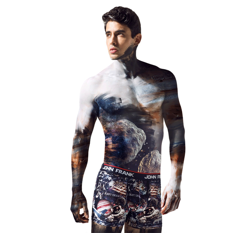 John Frank Dijital Baskılı Boxer Çok Renkli - Space 