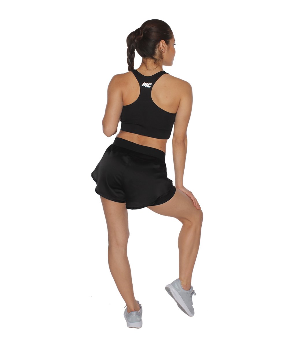 MuscleCloth 2 in 1 Kadın Taytlı Şort Siyah