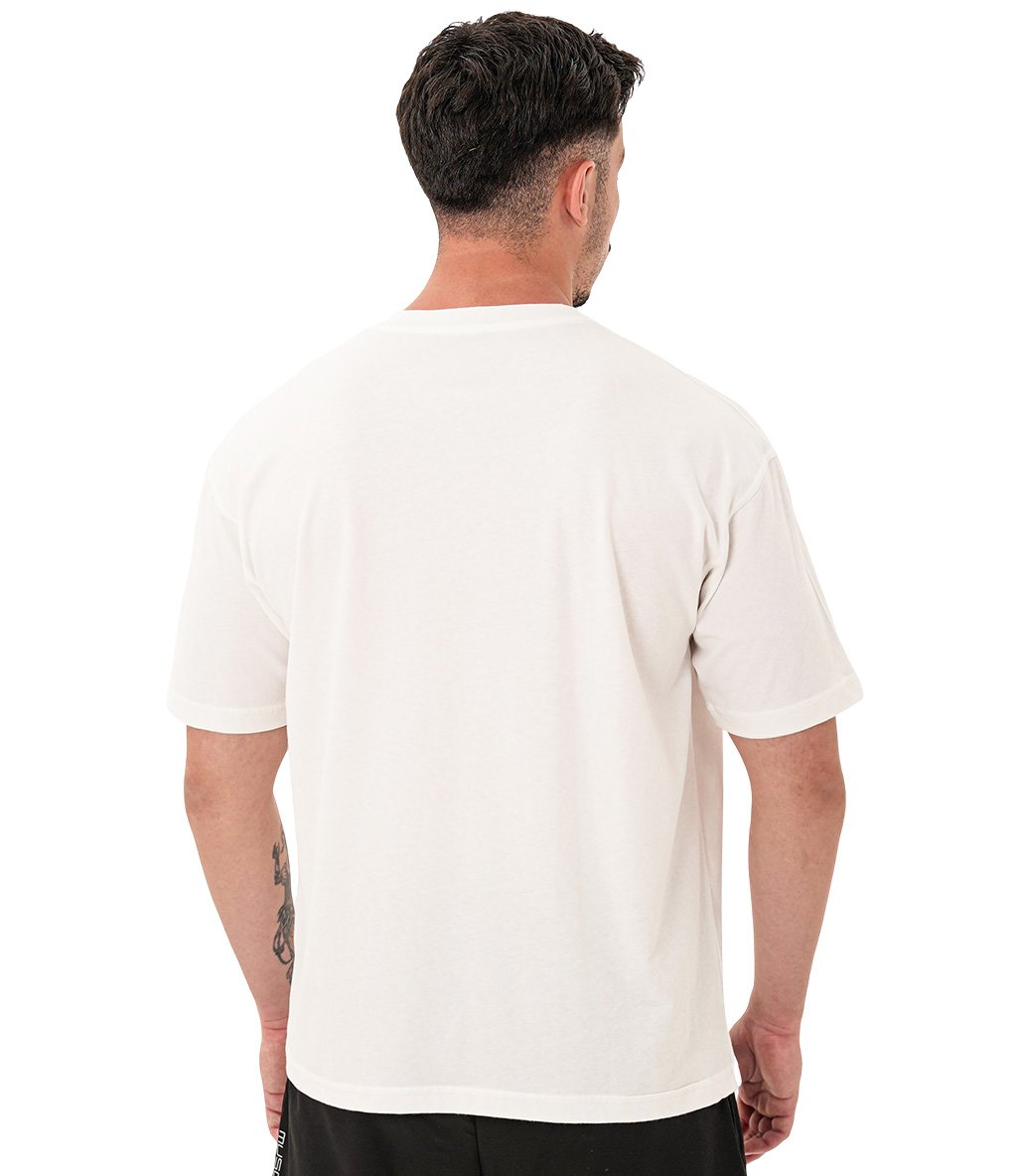 MuscleCloth Basic Oversize T-Shirt Kırık Beyaz