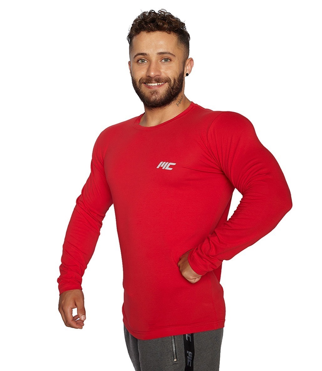 MuscleCloth Basic Uzun Kollu T-Shirt Kırmızı