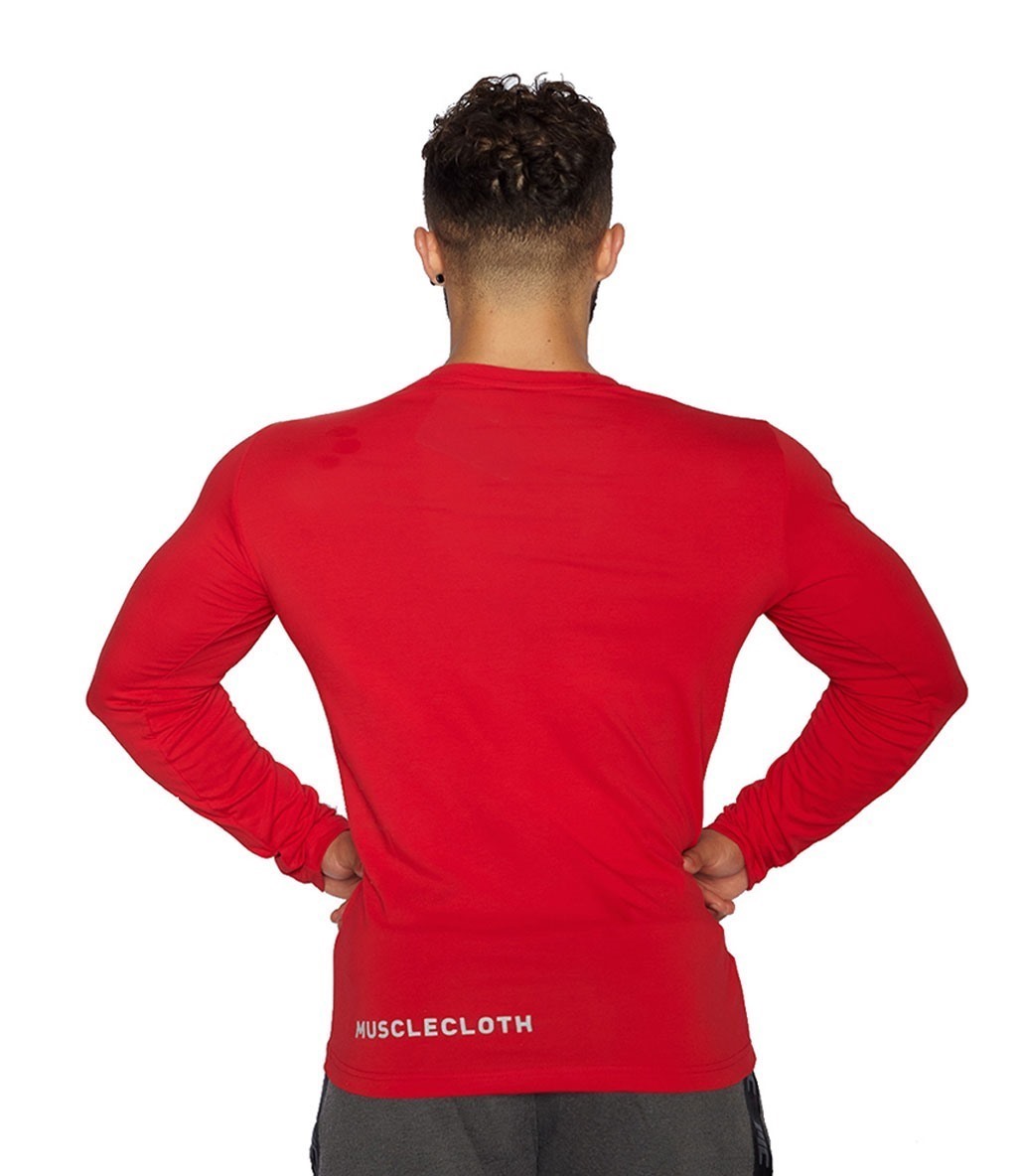 MuscleCloth Basic Uzun Kollu T-Shirt Kırmızı