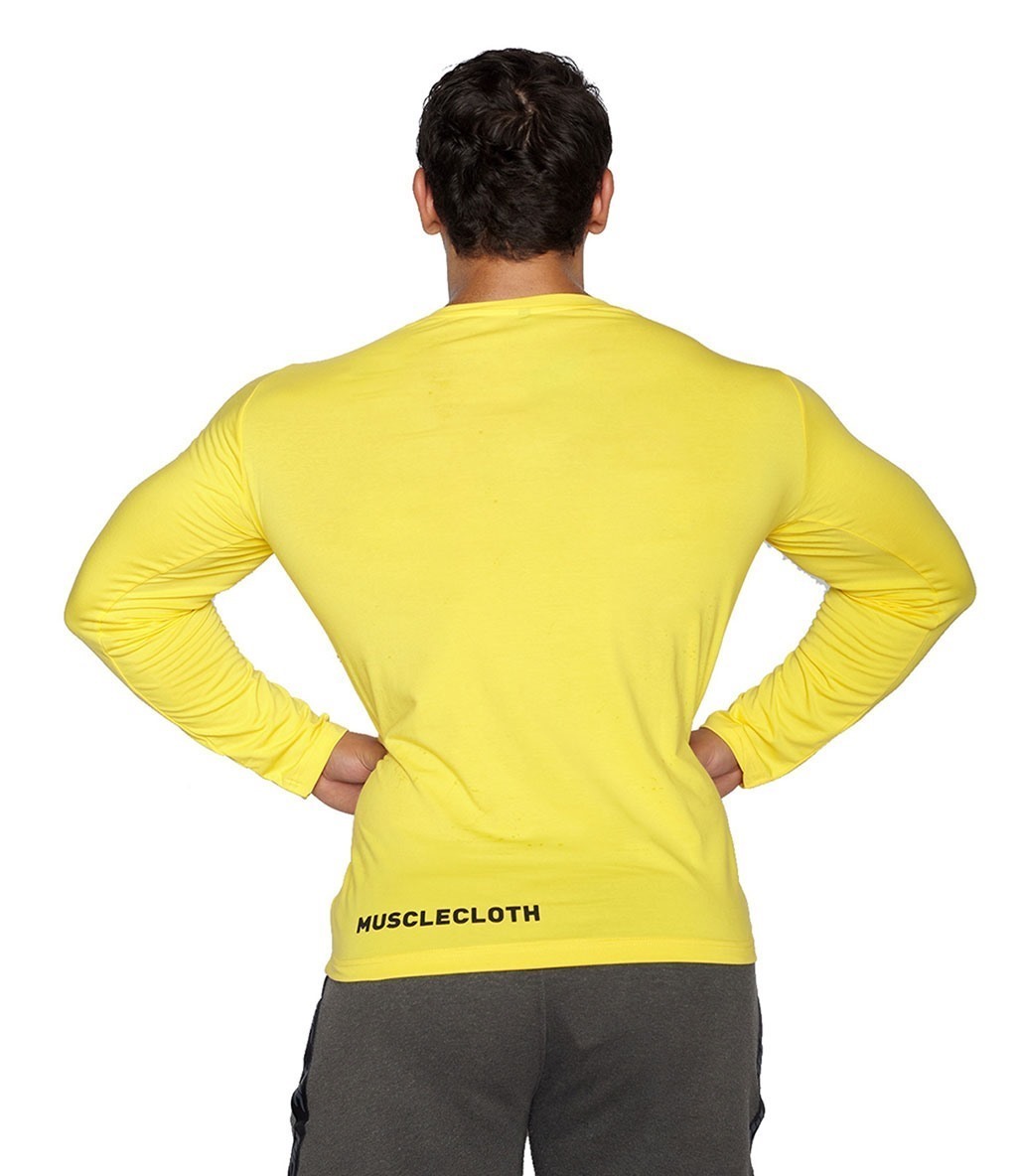 MuscleCloth Basic Uzun Kollu T-Shirt Sarı