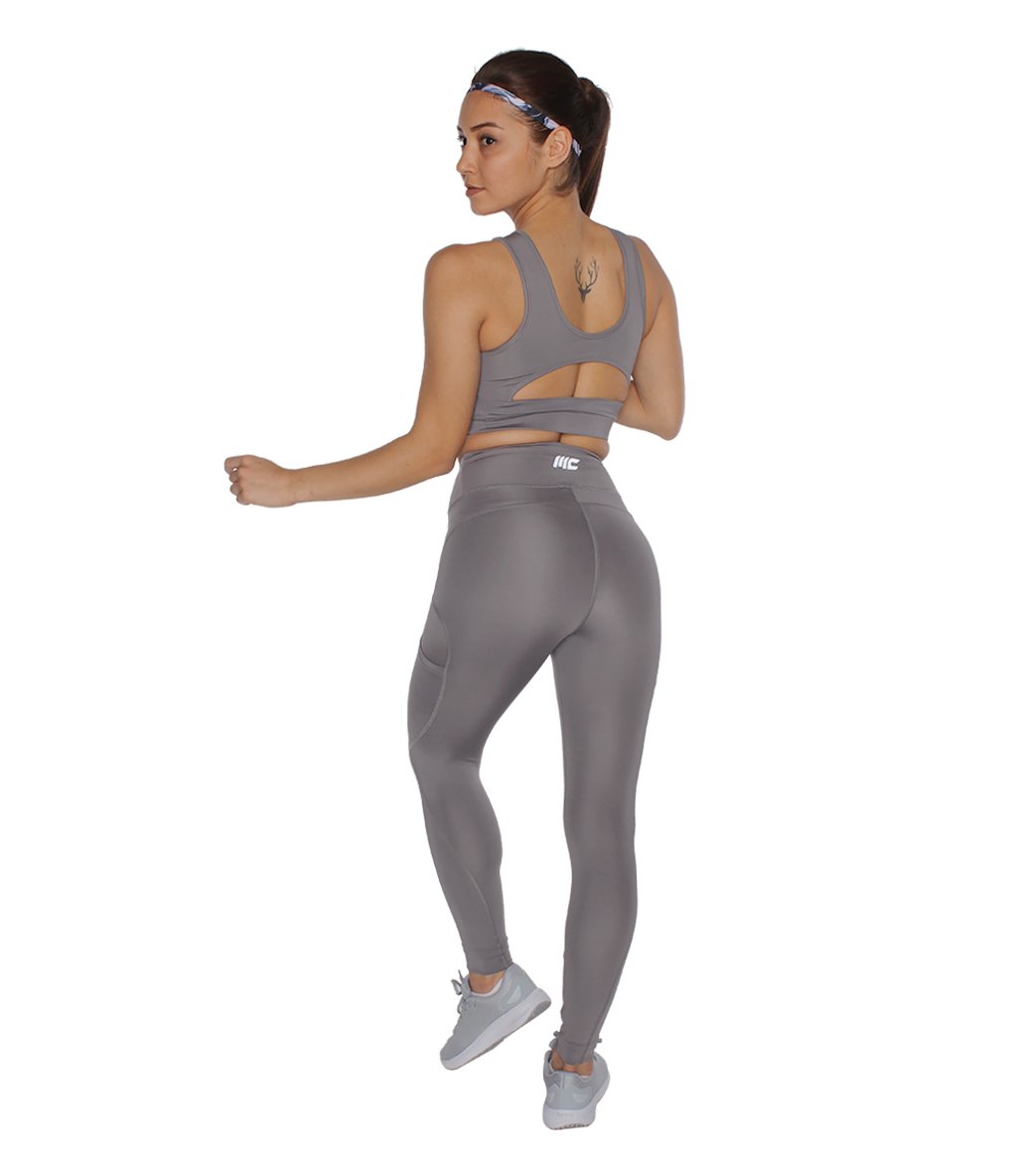 MuscleCloth Elise Cepli Spor Tayt Gri