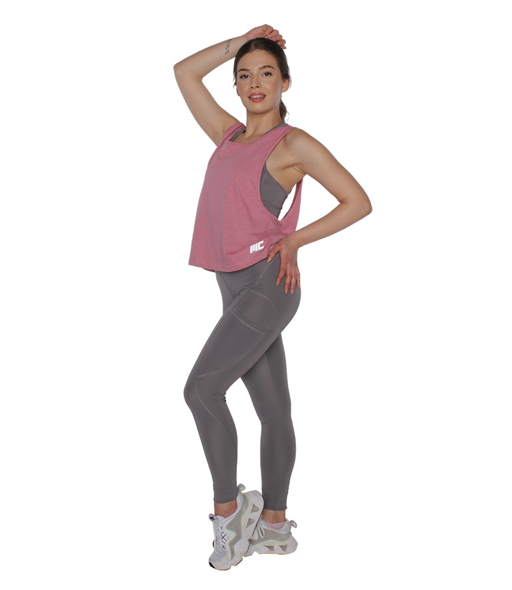MuscleCloth Elise Cepli Spor Tayt Gri