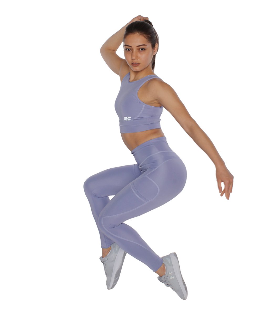 MuscleCloth Elise Cepli Spor Tayt Lila