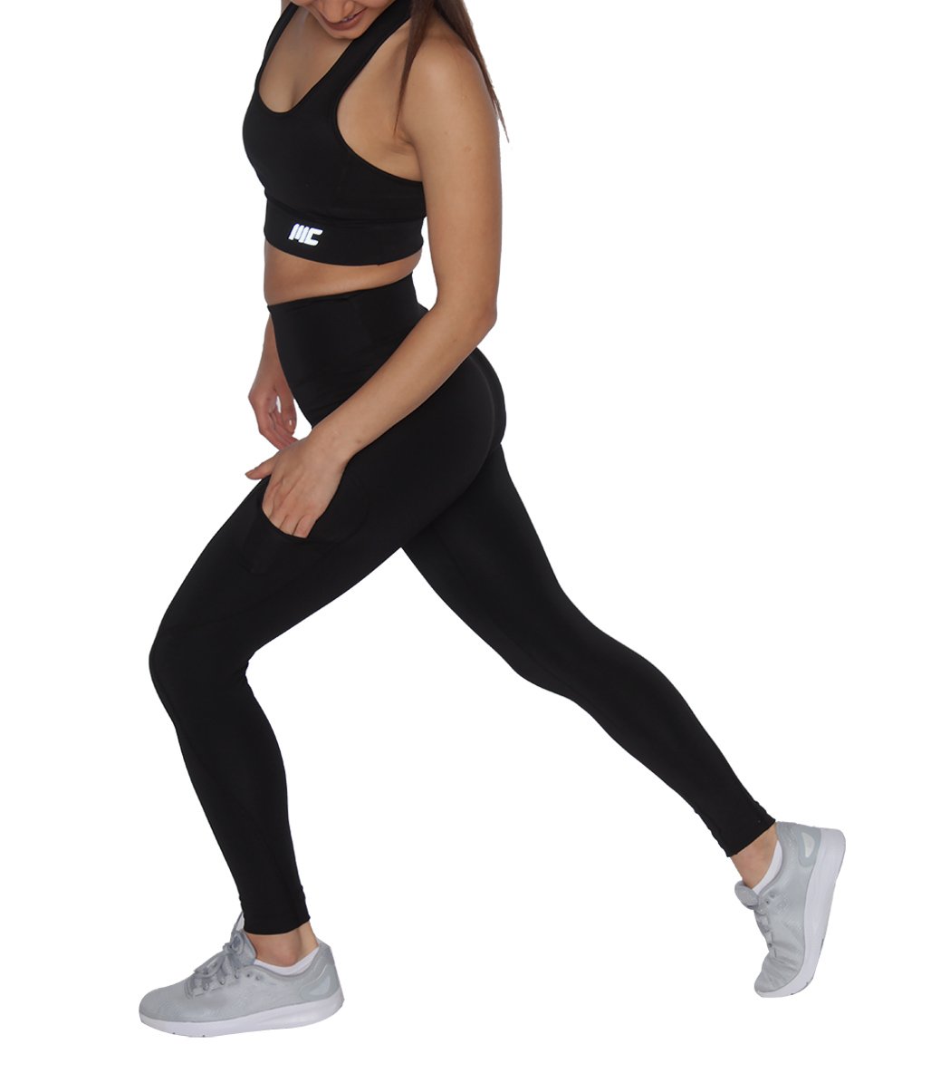 MuscleCloth Elise Cepli Spor Tayt Siyah