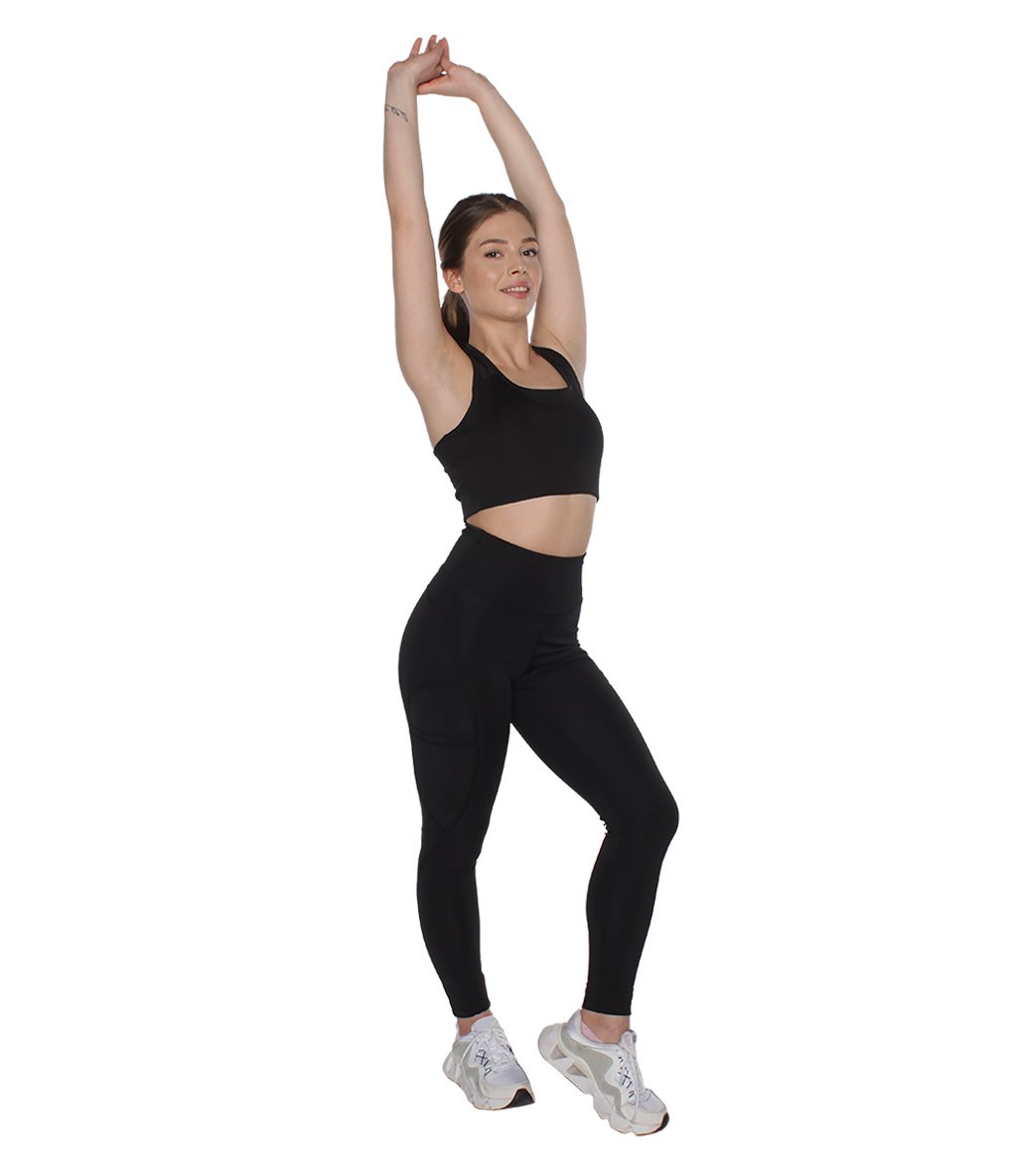 MuscleCloth Elise Cepli Spor Tayt Siyah
