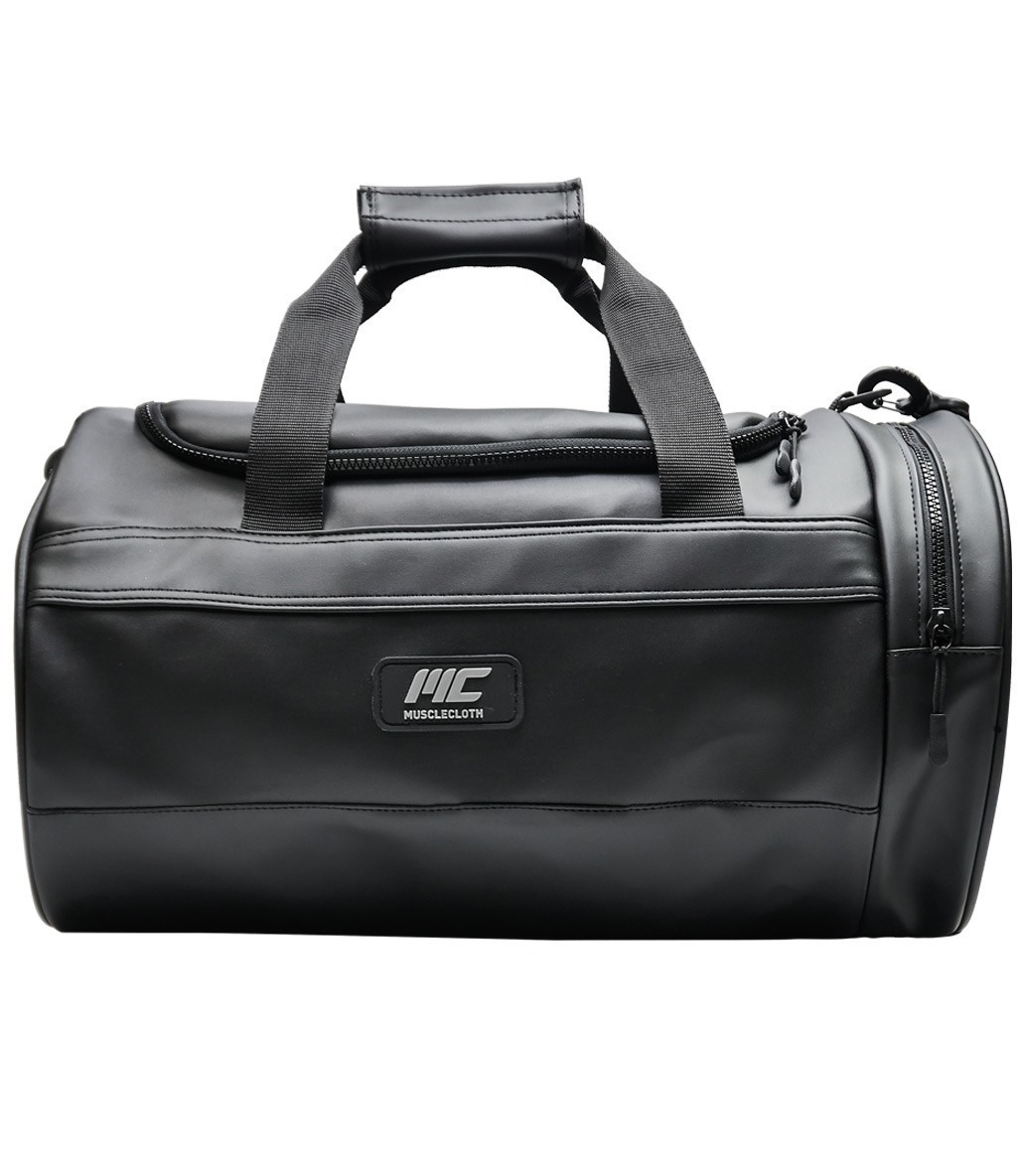 MuscleCloth Elite Duffel Bag Silindir Spor Çanta Siyah