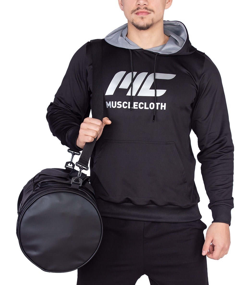 MuscleCloth Elite Duffel Bag Silindir Spor Çanta Siyah