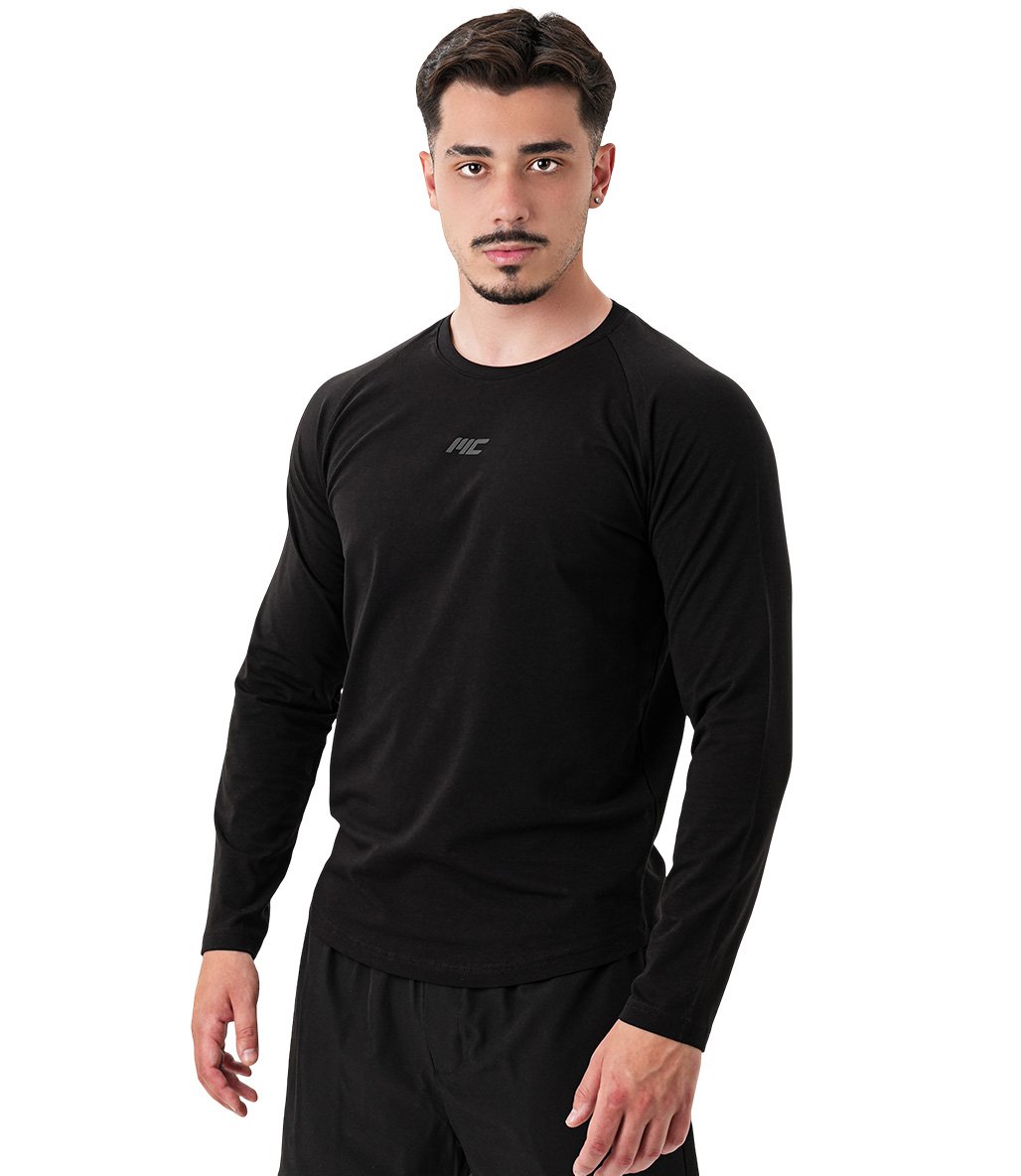 MuscleCloth Elite Reglan Uzun Kollu T-Shirt Siyah