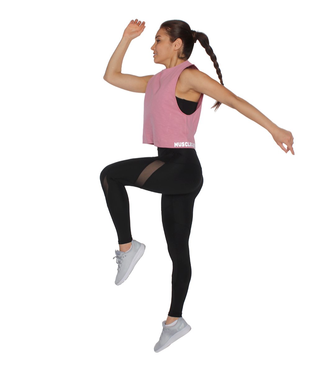 MuscleCloth Performance Kolsuz T-Shirt Pembe