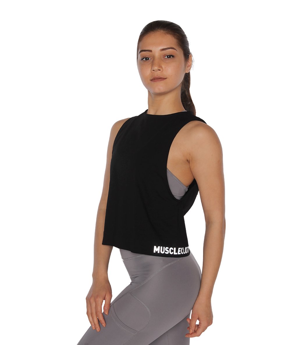 MuscleCloth Performance Kolsuz T-Shirt Siyah