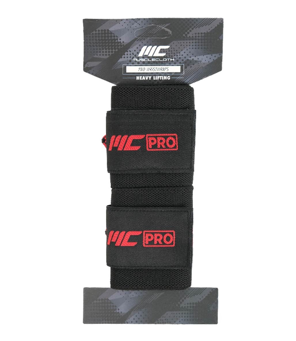 MuscleCloth Pro Wrist Wraps 2'li Paket Siyah Kırmızı