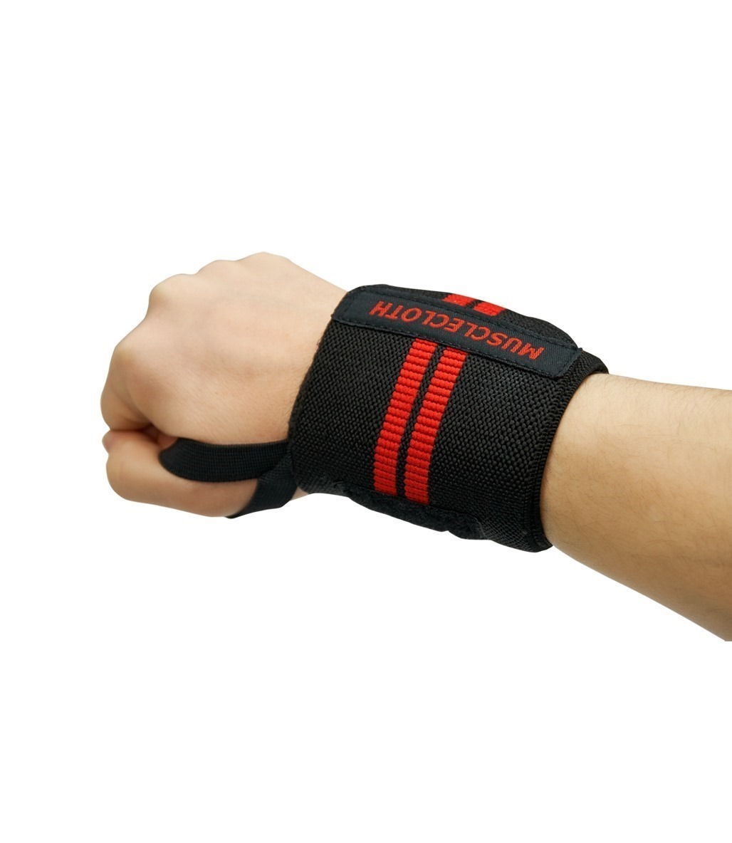 MuscleCloth Pro Wrist Wraps 2'li Paket Siyah Kırmızı