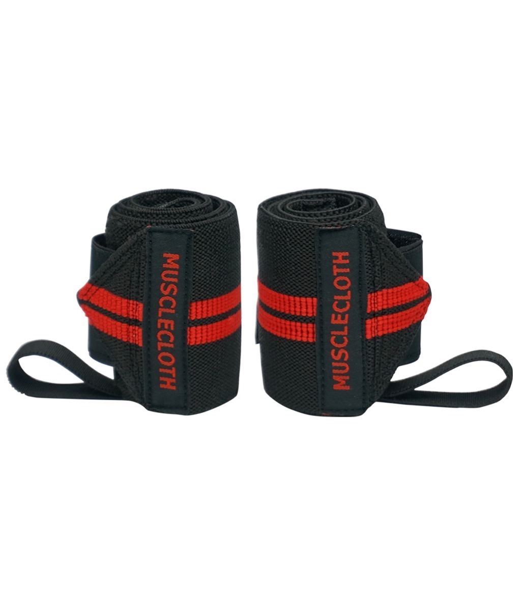 MuscleCloth Pro Wrist Wraps 2'li Paket Siyah Kırmızı