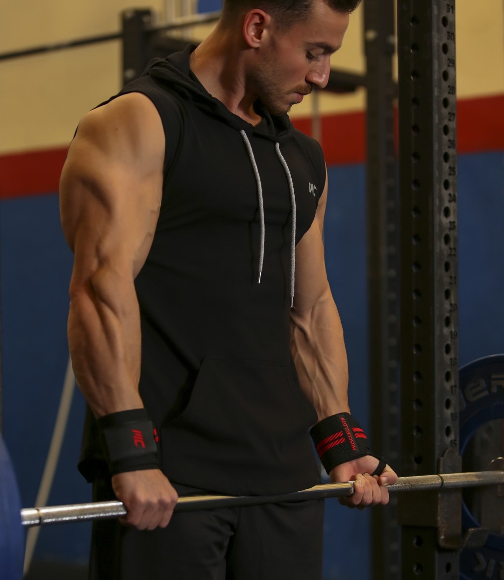MuscleCloth Pro Wrist Wraps 2'li Paket Siyah Kırmızı