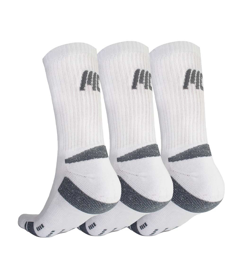 MuscleCloth Stay Fresh Uzun Çorap 3'Lü Paket Beyaz 