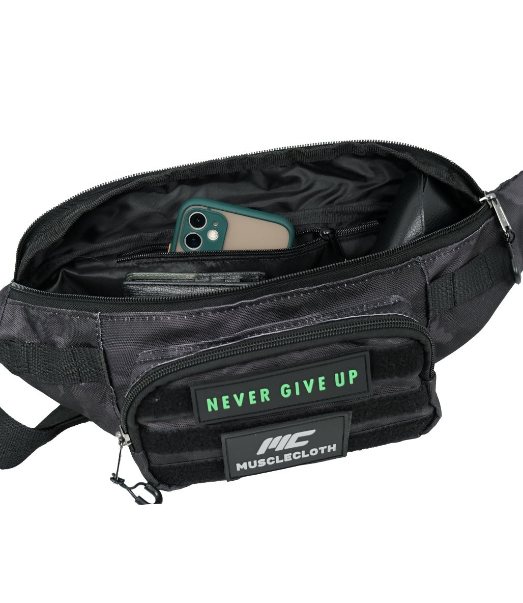MuscleCloth Tactical Cross Bag Omuz Çantası Siyah Kamuflaj