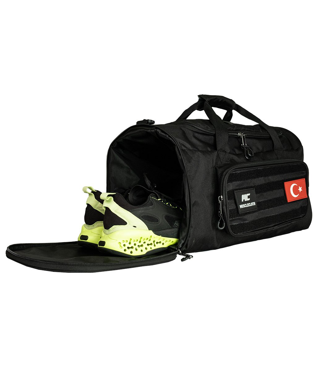 MuscleCloth Tactical Duffel Bag Silindir Çanta Siyah