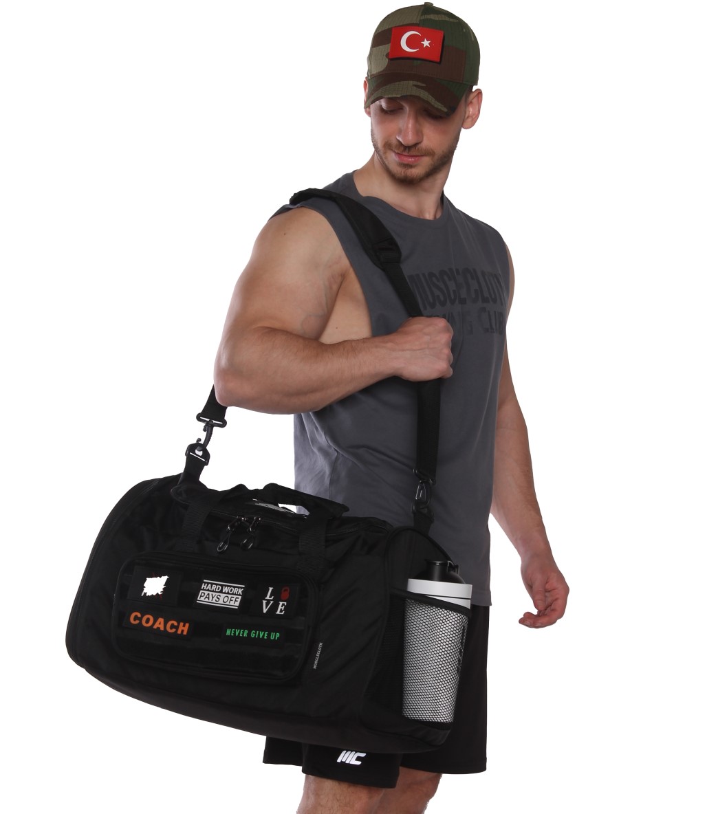 MuscleCloth Tactical Duffel Bag Silindir Çanta Siyah