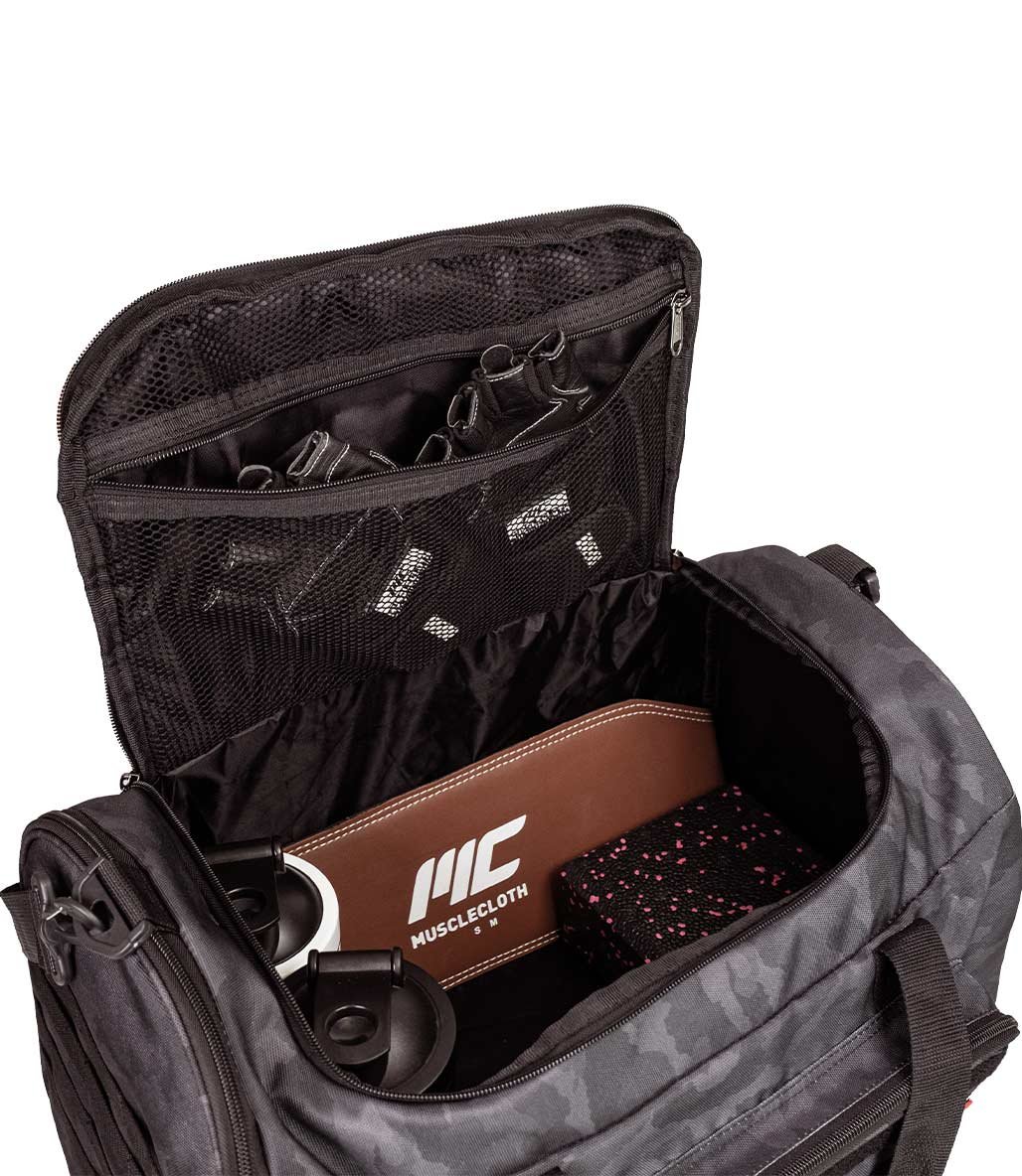 MuscleCloth Tactical Duffel Bag Silindir Çanta Siyah Kamuflaj