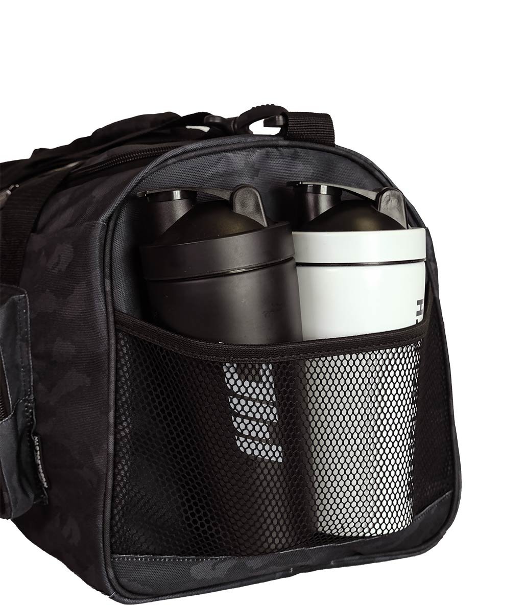 MuscleCloth Tactical Duffel Bag Silindir Çanta Siyah Kamuflaj