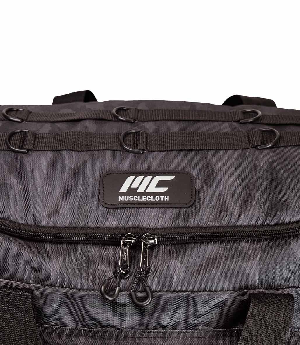 MuscleCloth Tactical Duffel Bag Silindir Çanta Siyah Kamuflaj