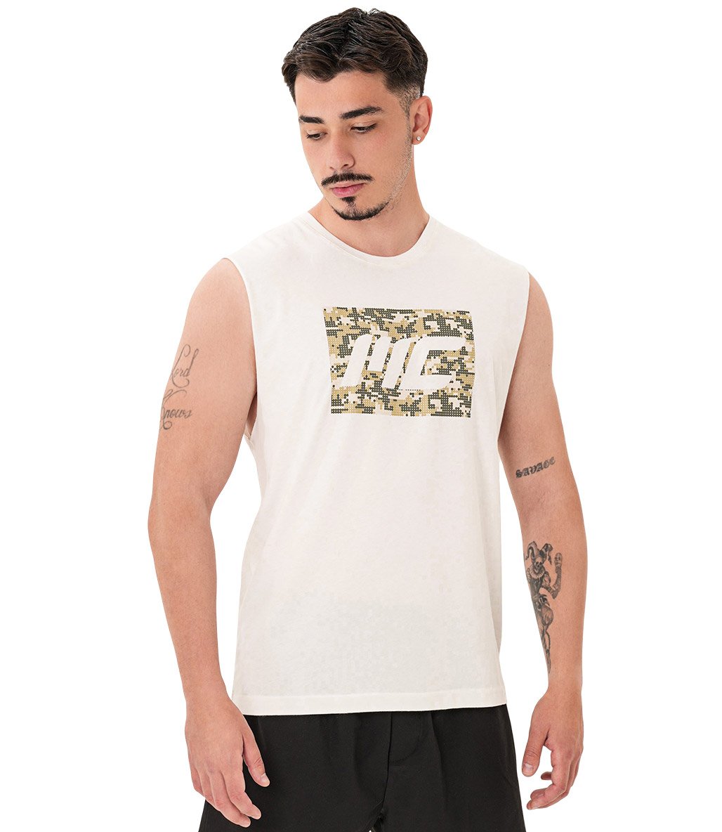 MuscleCloth Tactical Kolsuz T-Shirt Kırık Beyaz
