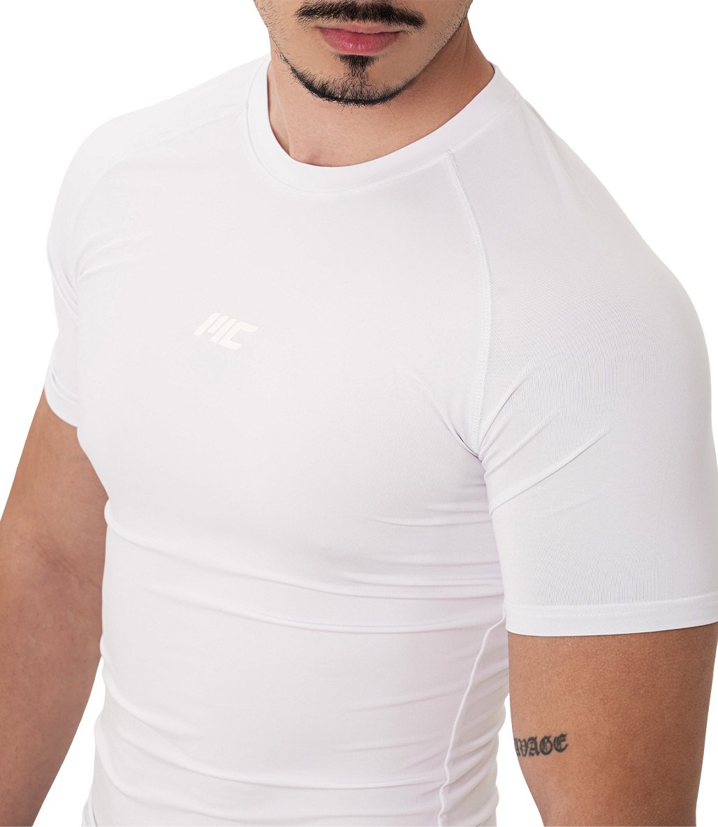 MuscleCloth Tech Kısa Kollu T-Shirt Beyaz