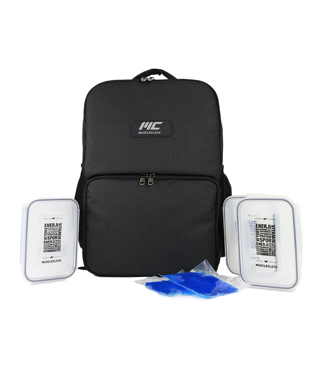 MuscleCloth Termo Sırt Çantası + Paslanmaz Çelik Shaker 739 ml Beyaz