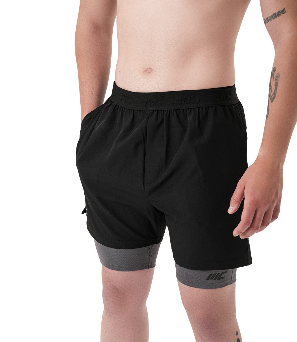 MuscleCloth Training Erkek Şort Tayt Füme
