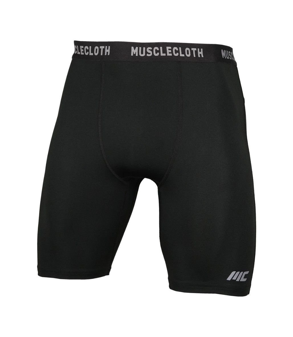 MuscleCloth Training Erkek Şort Tayt Siyah