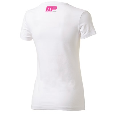 MusclePharm Kadın T Shirt 'Strong is The New Sexy' Beyaz