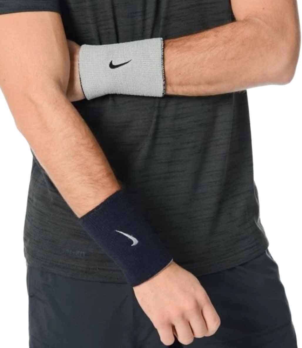 Nike Dri-Fit Home & Away Wristbands Çift Taraflı Bileklik Siyah Gri