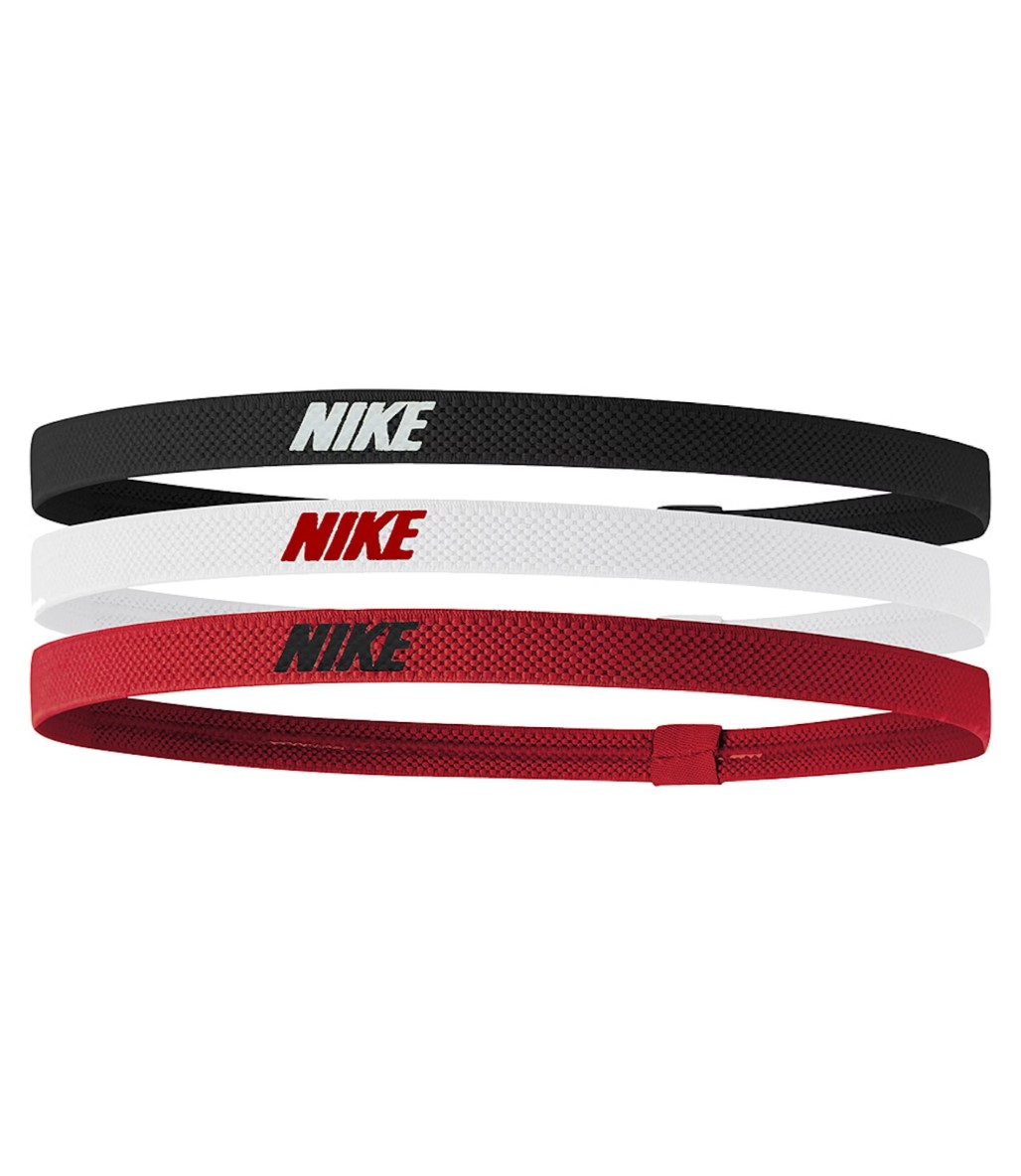 Nike Elastic Headbands 2.0 Saç Bandı 3'lü Paket Siyah Beyaz Kırmızı