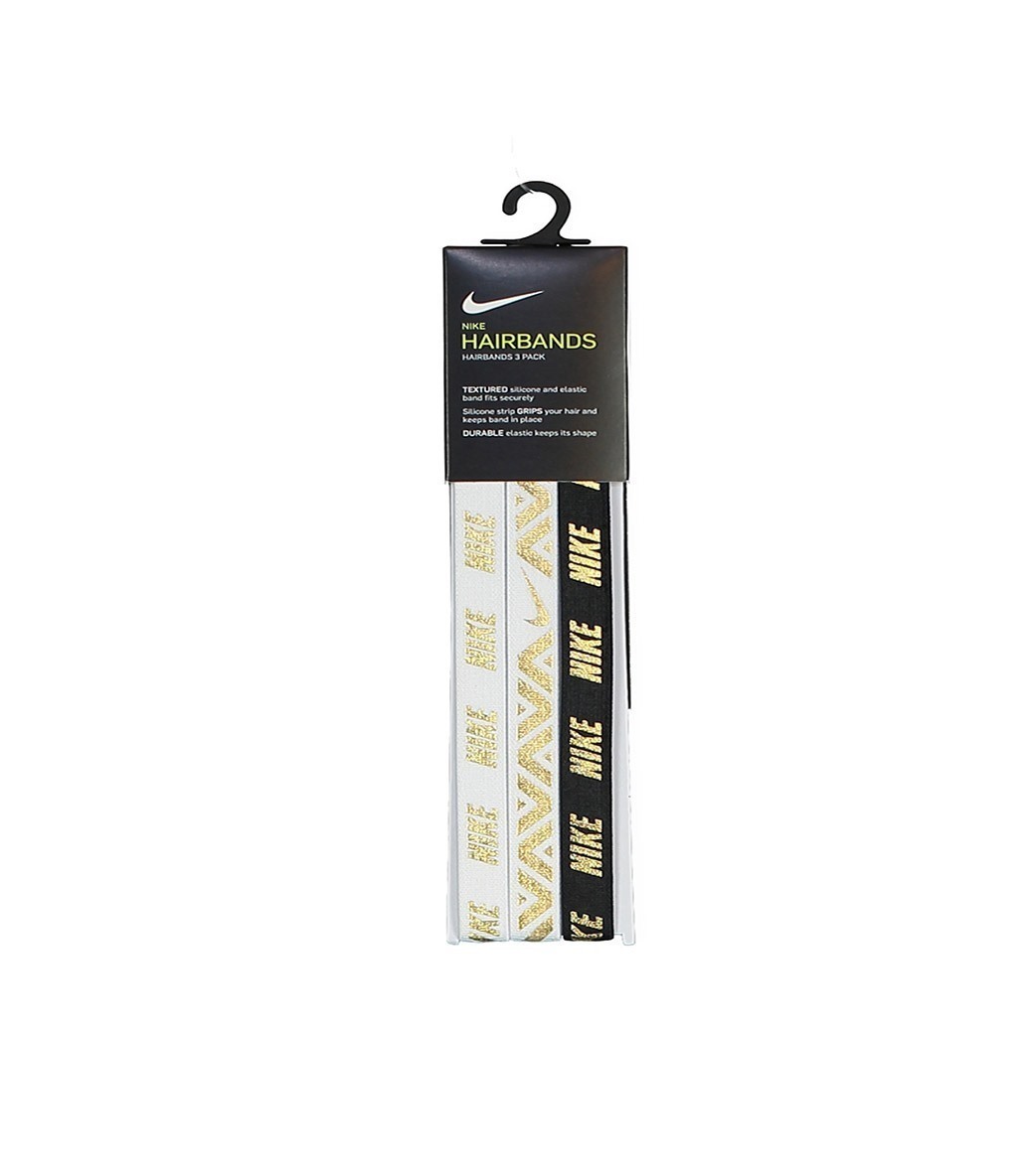 Nike Metallic Headbands 3'lü Saç Bandı Siyah Beyaz
