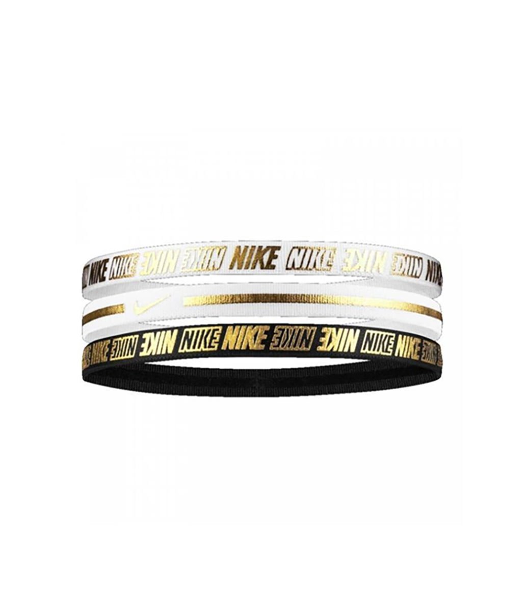Nike Metallic Headbands 3'lü Saç Bandı Siyah Beyaz