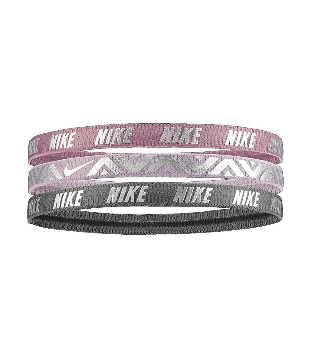 Nike Printed Metallic Headbands 3'lü Saç Bandı Gümüş