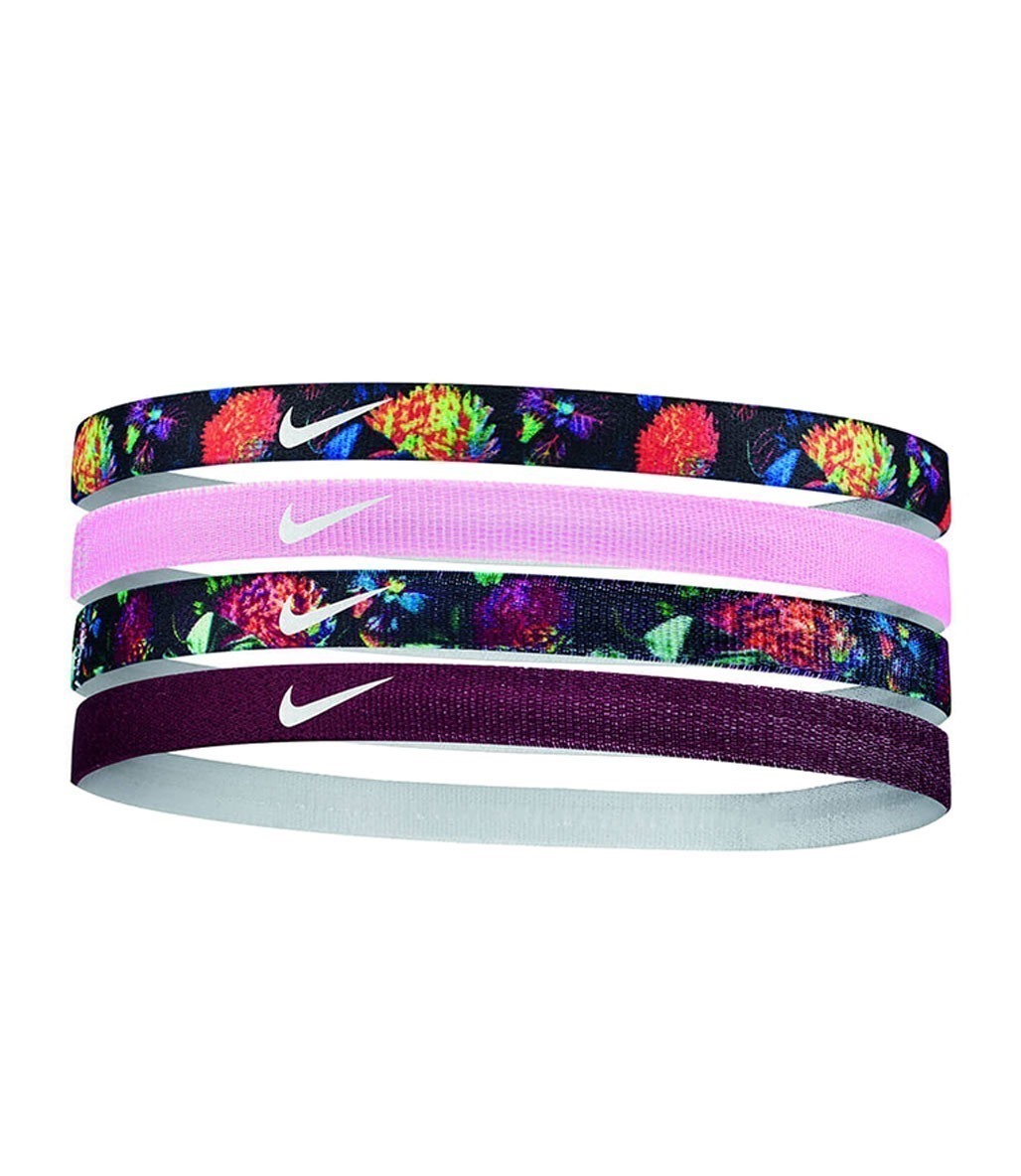 Nike Printed Youth Headbands 4'lü Saç Bandı Siyah Pembe