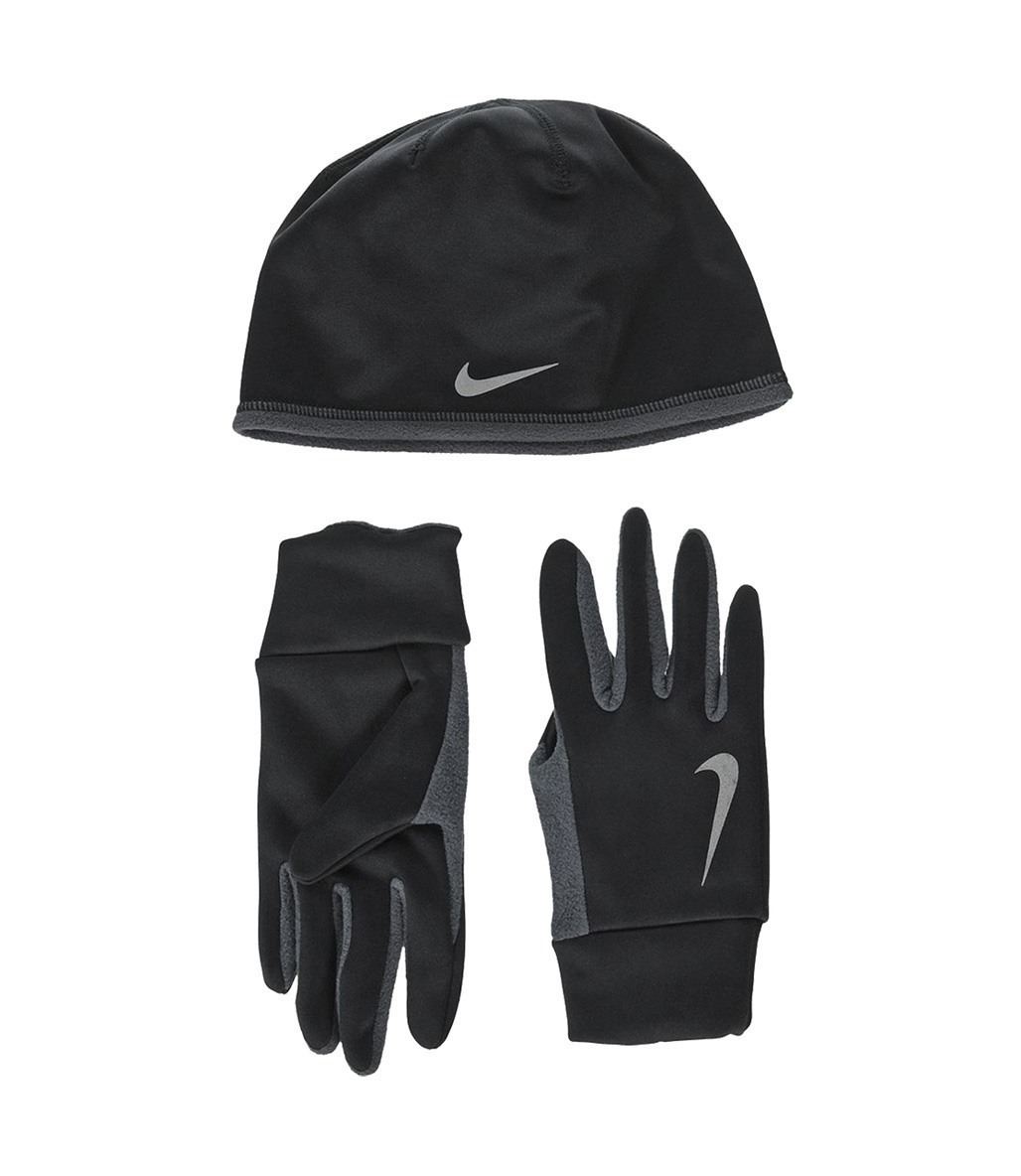 Nike Run Termal Bere Ve Eldiven Seti Siyah