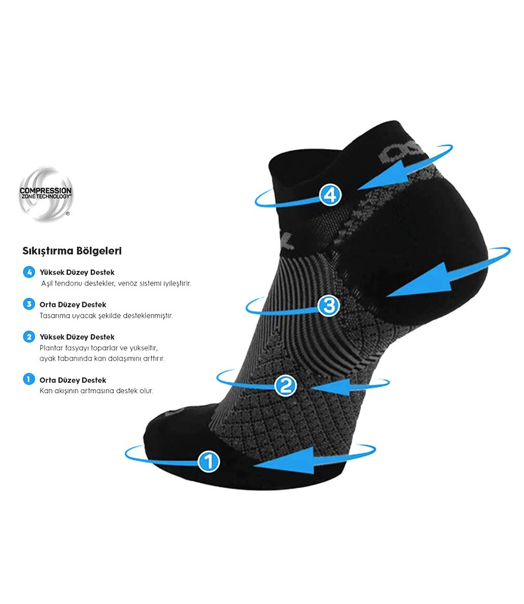 OS1st FS4 Plantar Fasciitis Performans Çorabı Kırmızı