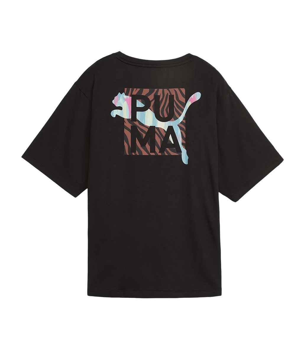 Puma Animal Remix Boyfriend Kadın Kısa Kollu T-Shirt Siyah