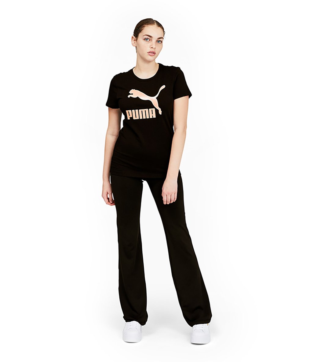 Puma Classics Metallic Logo Kadın Kısa Kollu T-Shirt Siyah